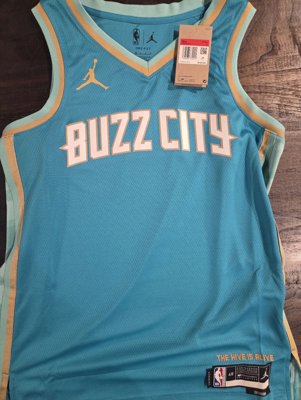 Charlotte Hornets Nike Jordan Swingman Jersey Teal City Edition Mens Size Large
